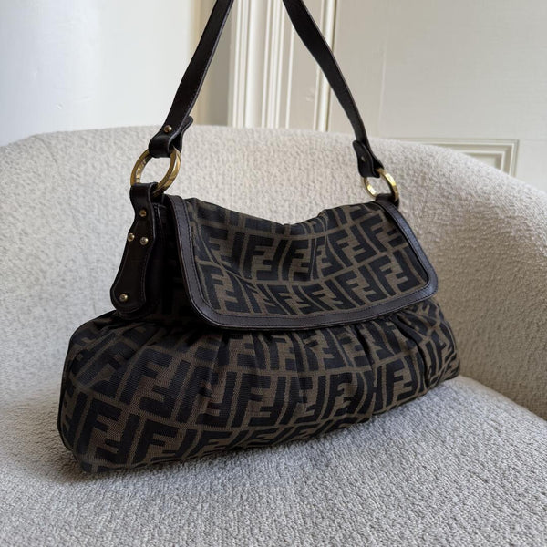 Fendi Zucca Chef Dark Brown Shoulder Bag