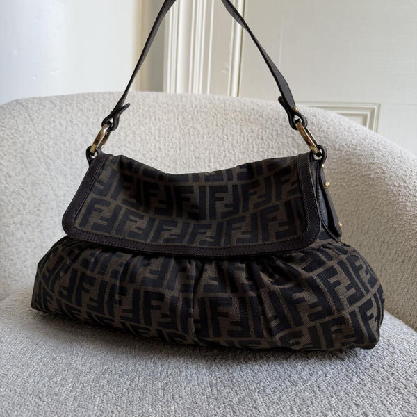 Fendi Zucca Chef Dark Brown Shoulder Bag