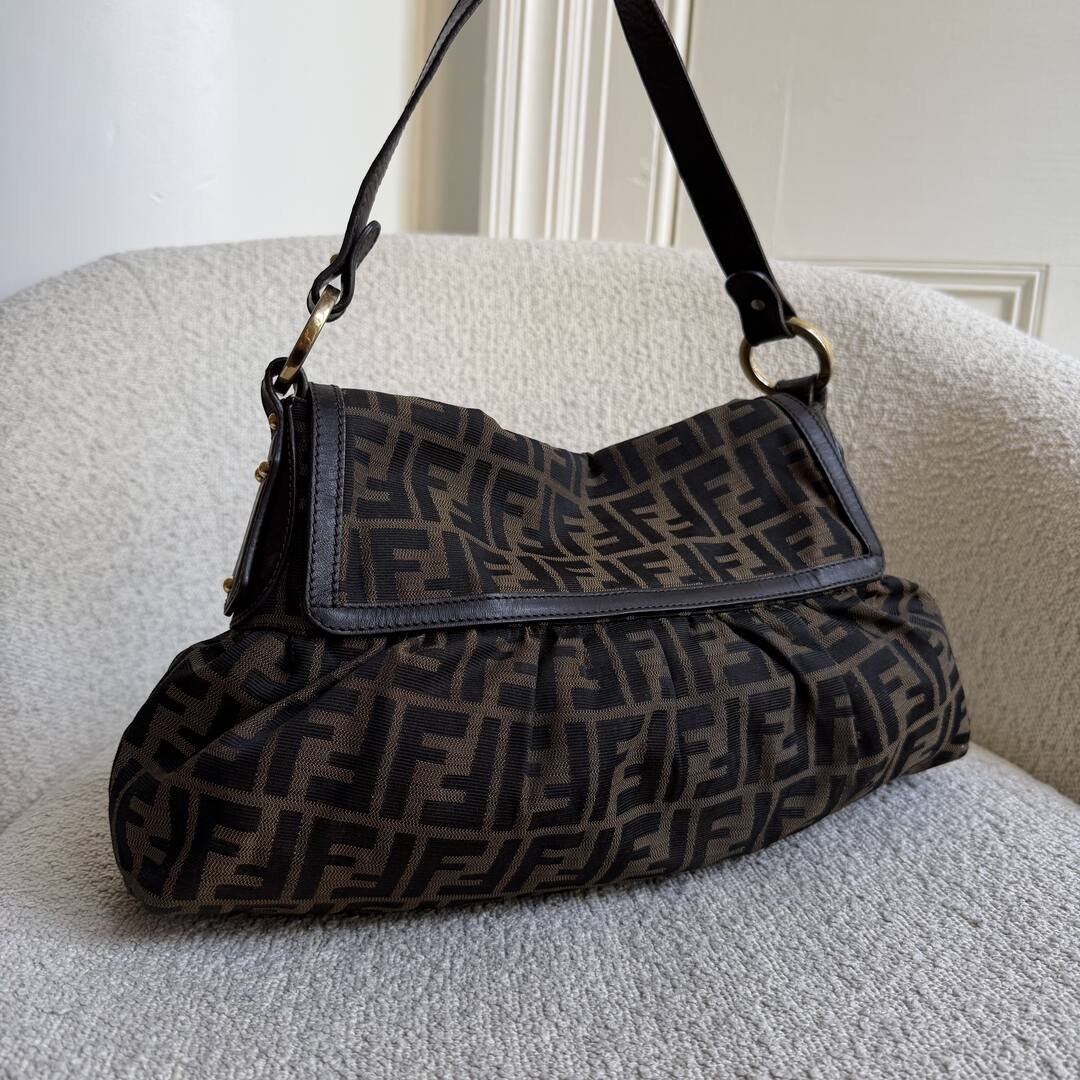 Fendi Zucca Chef Dark Brown Shoulder Bag