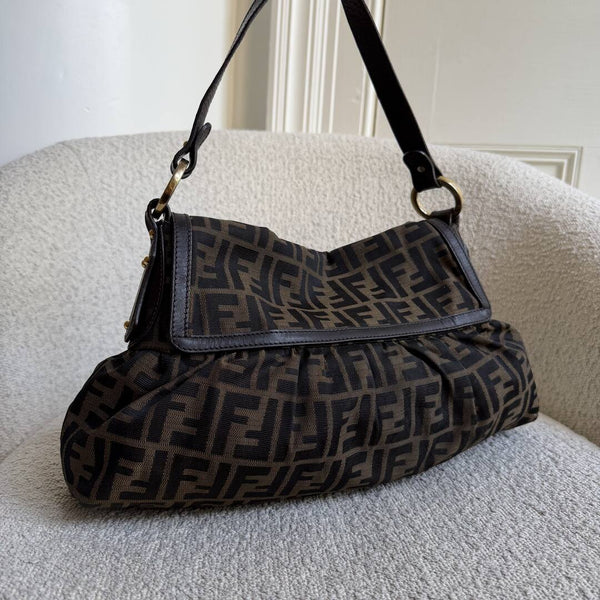 Fendi Zucca Chef Dark Brown Shoulder Bag