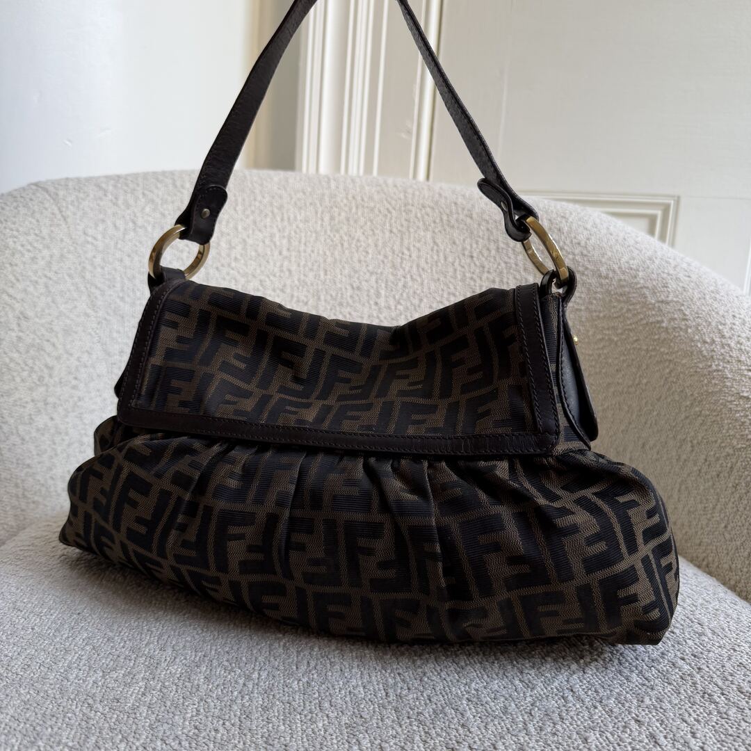 Fendi Zucca Chef Dark Brown Shoulder Bag