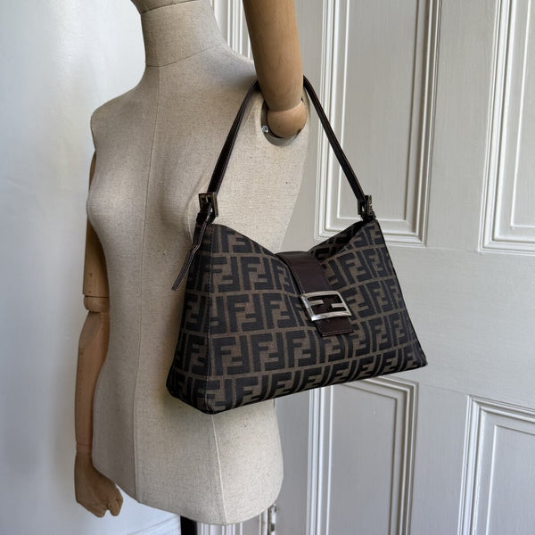 Fendi Mamma Baguette Zucca Shoulder Bag