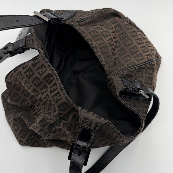 Fendi Zucchino Canvas Brown Tote Bag