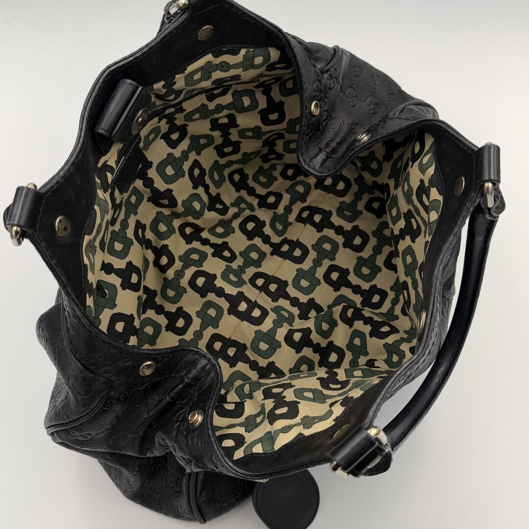 Gucci Guccissima Sukey Leather Black Tote Bag