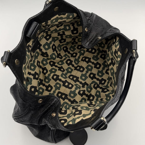 Gucci Guccissima Sukey Leather Black Tote Bag
