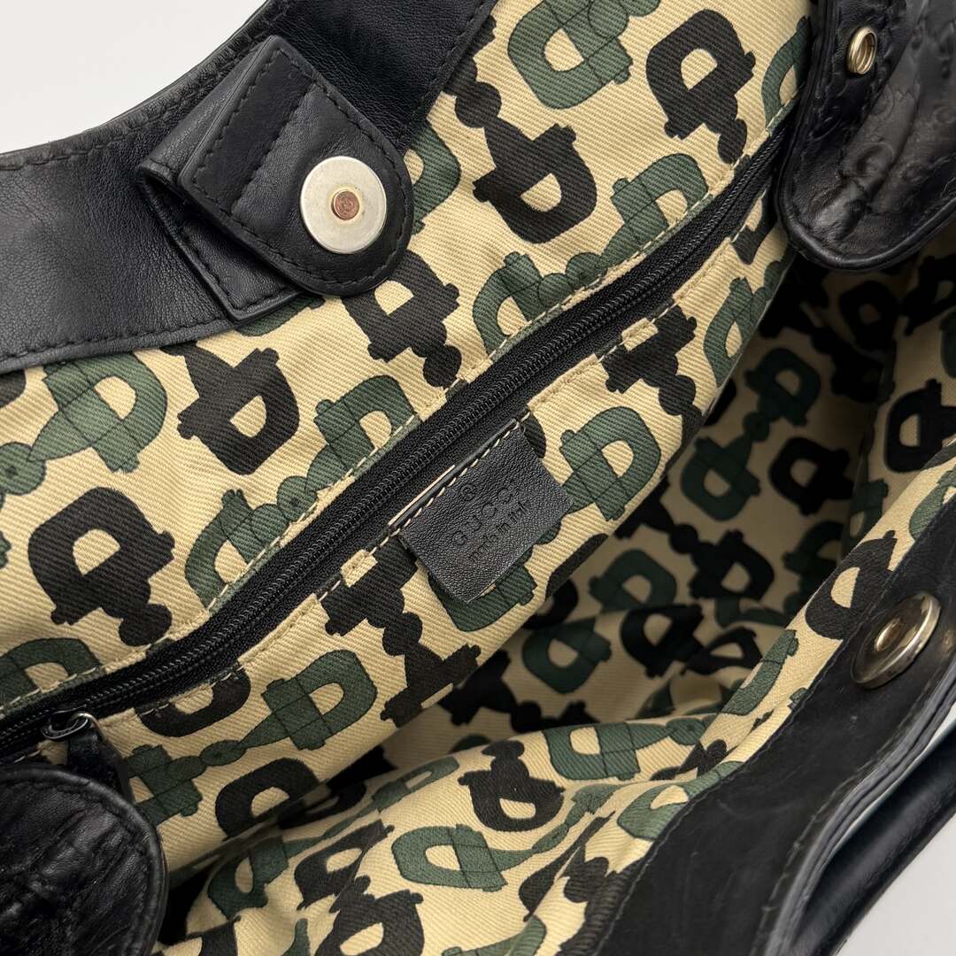 Gucci Guccissima Sukey Leather Black Tote Bag