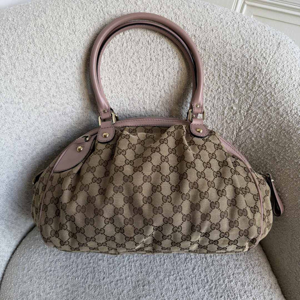 Gucci GG Canvas Sukey Baby Pink Tote Bag