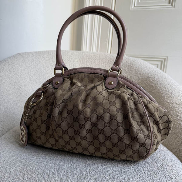 Gucci GG Canvas Sukey Baby Pink Tote Bag