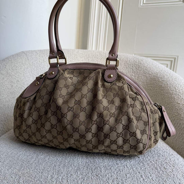 Gucci GG Canvas Sukey Baby Pink Tote Bag