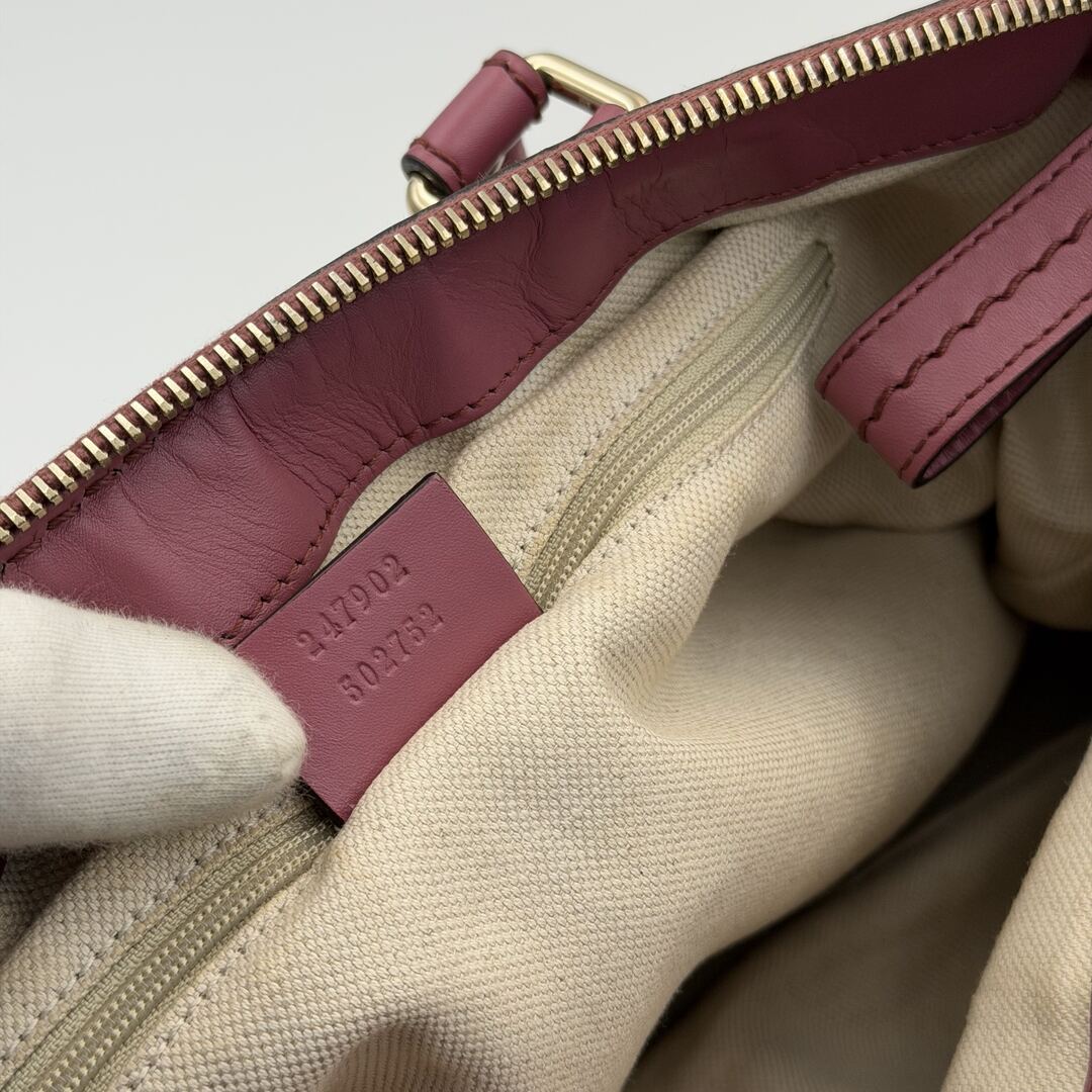 Gucci GG Canvas Sukey Pink Tote Bag