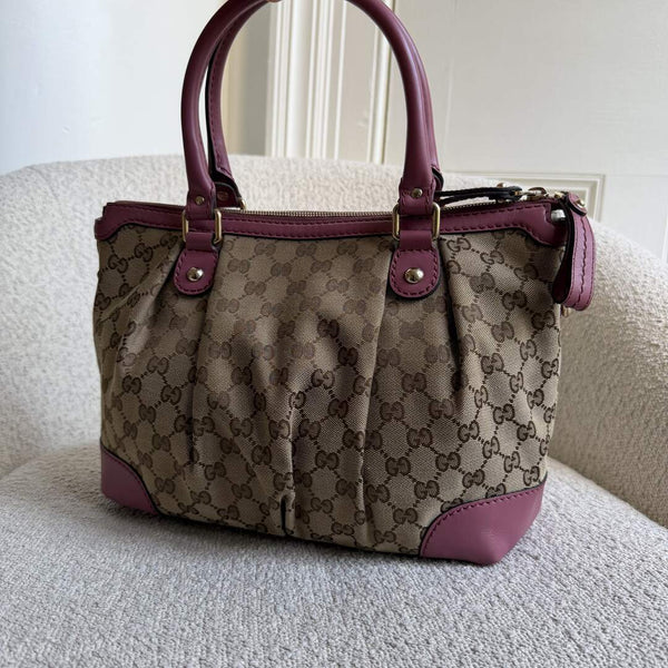Gucci GG Canvas Sukey Pink Tote Bag