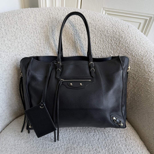 2016 Balenciaga Papier A4  Black Leather Tote Bag