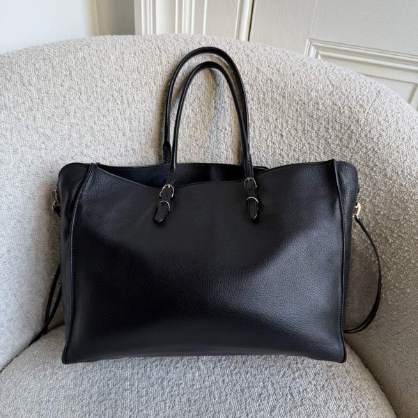 2016 Balenciaga Papier A4  Black Leather Tote Bag