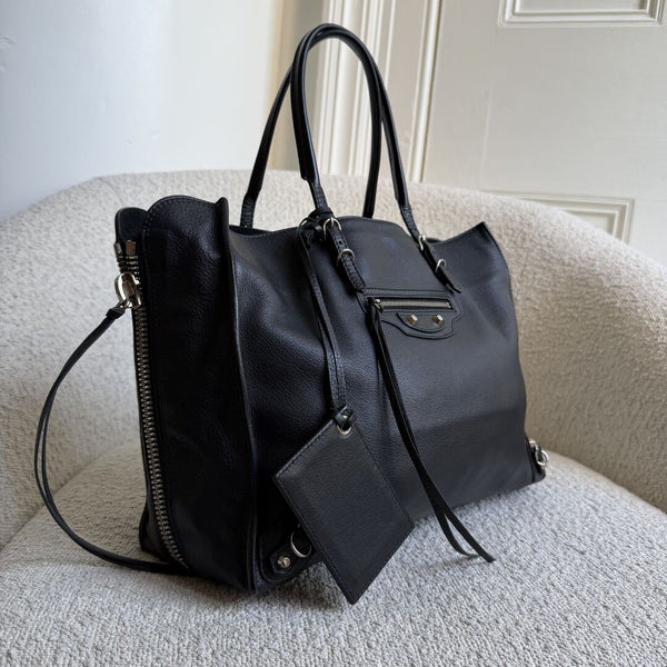 2016 Balenciaga Papier A4  Black Leather Tote Bag
