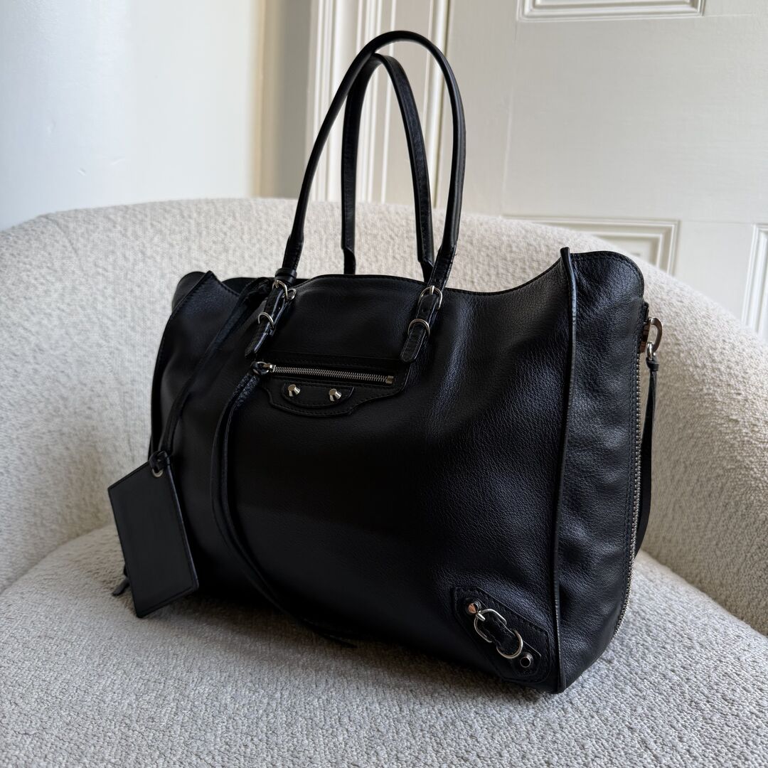 2016 Balenciaga Papier A4  Black Leather Tote Bag