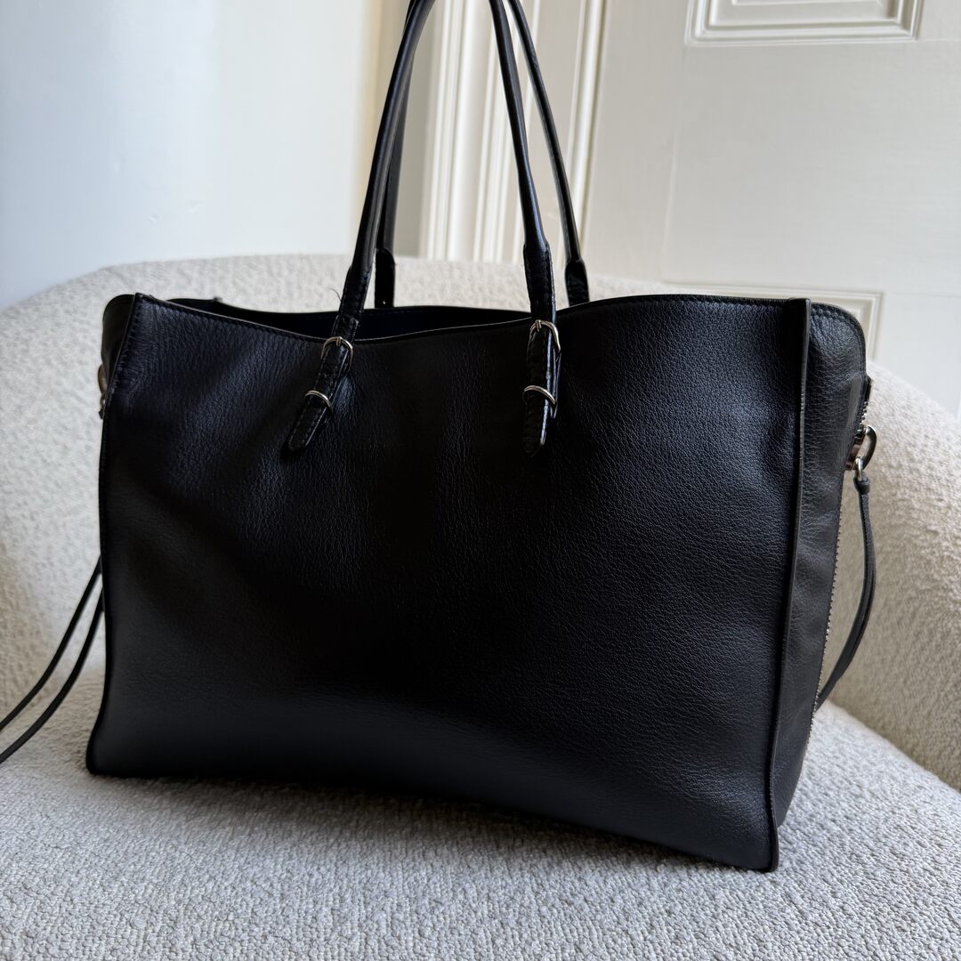 2016 Balenciaga Papier A4  Black Leather Tote Bag