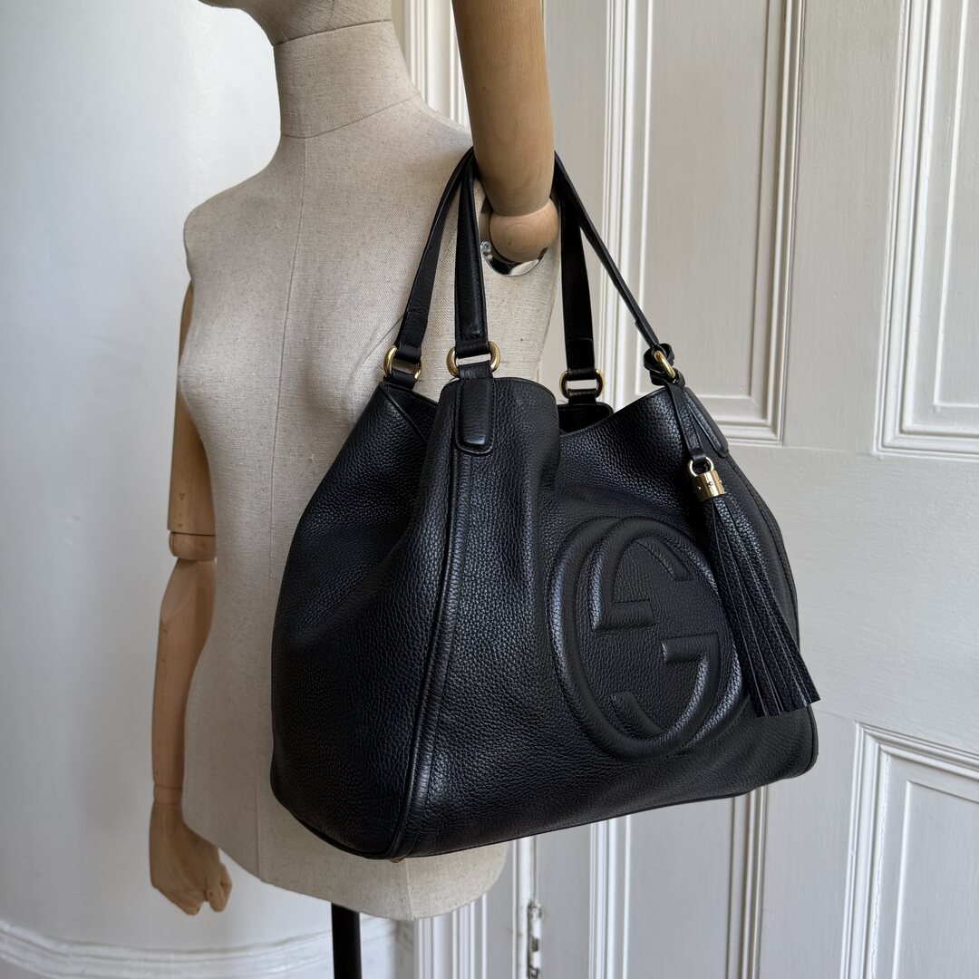 Gucci Soho Leather Black Tote Bag