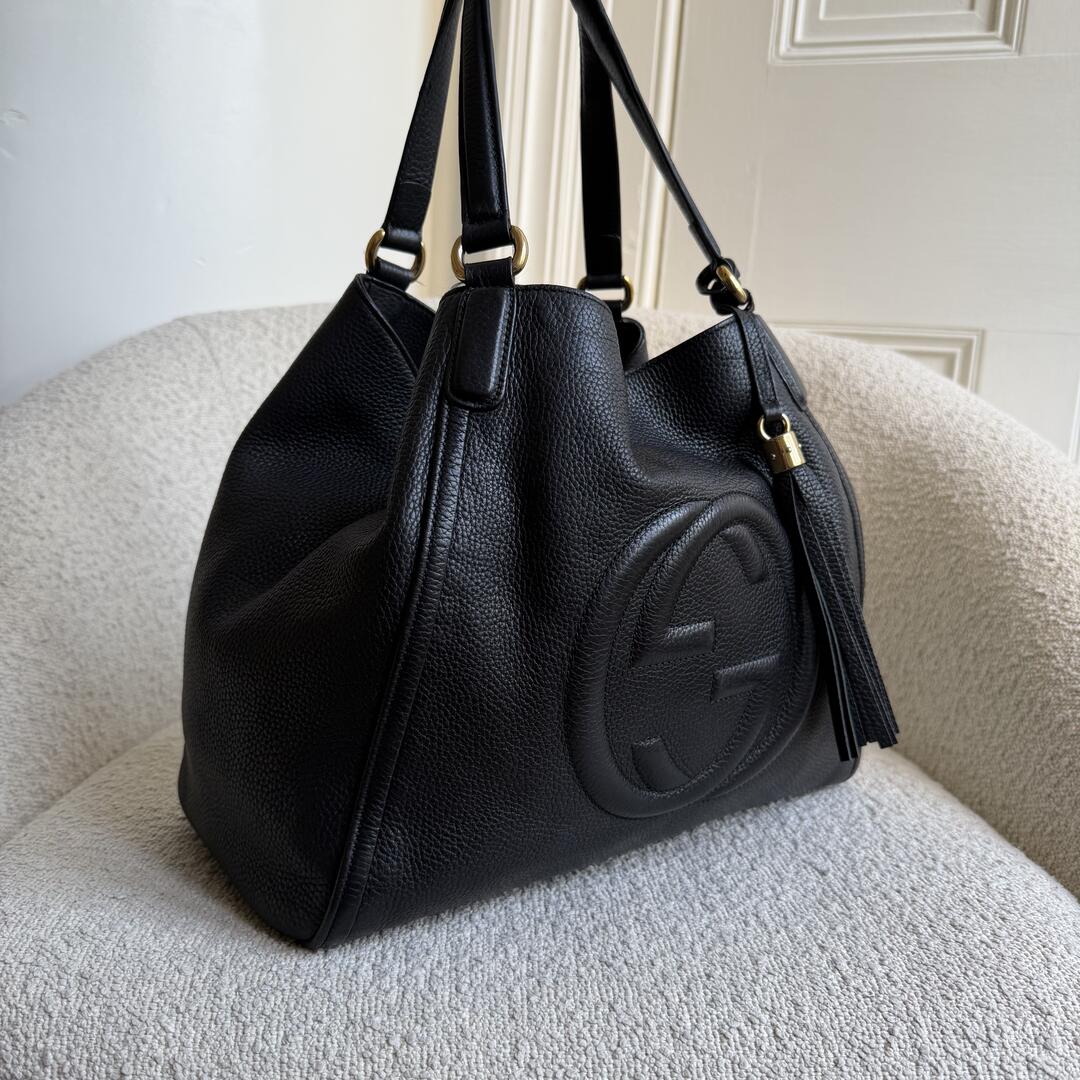 Gucci Soho Leather Black Tote Bag