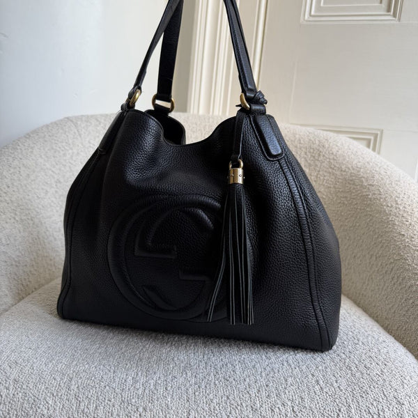 Gucci Soho Leather Black Tote Bag