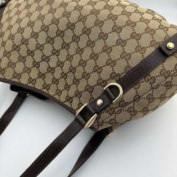Gucci GG Canvas Abbey Brown Tote Bag