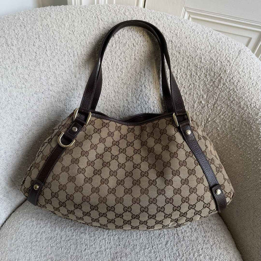 Gucci GG Canvas Abbey Brown Tote Bag