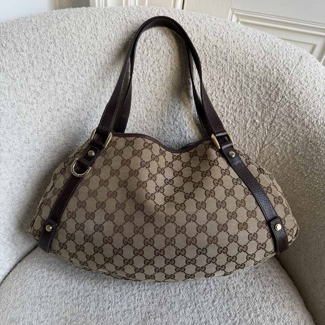 Gucci GG Canvas Abbey Brown Tote Bag