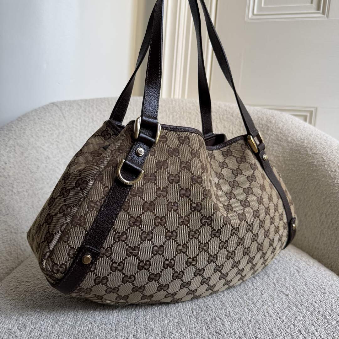Gucci GG Canvas Abbey Brown Tote Bag