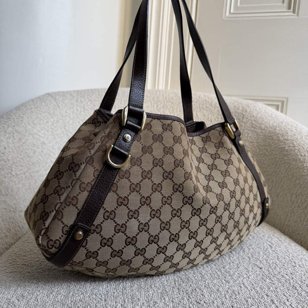 Gucci GG Canvas Abbey Brown Tote Bag