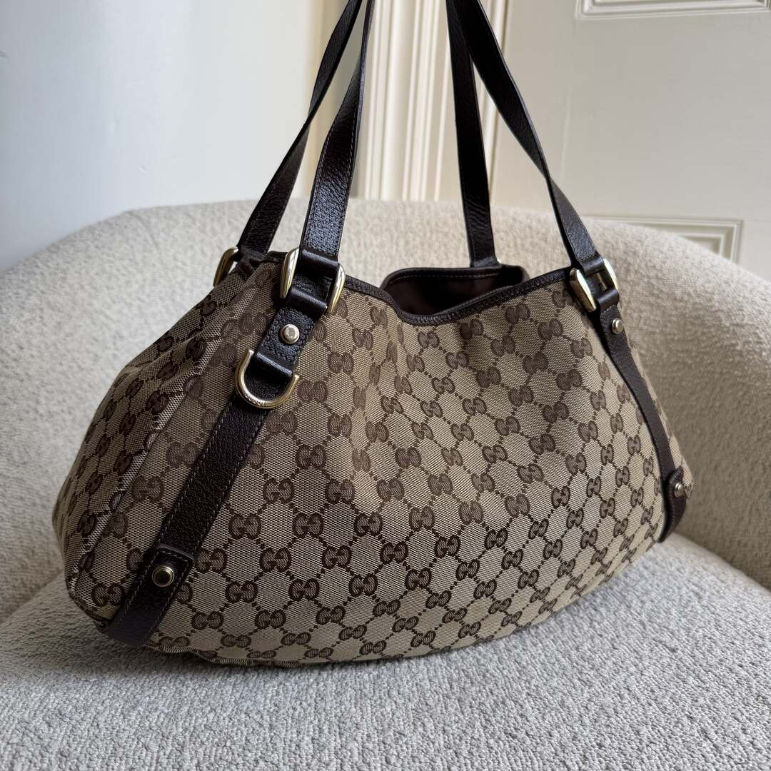 Gucci GG Canvas Abbey Brown Tote Bag