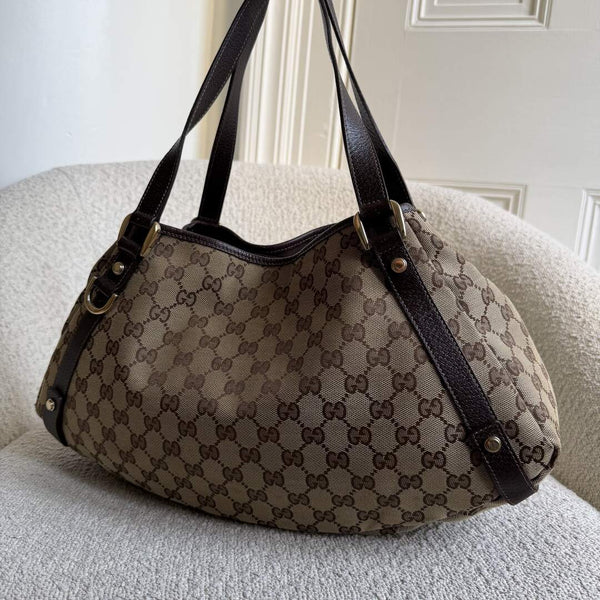Gucci GG Canvas Abbey Brown Tote Bag
