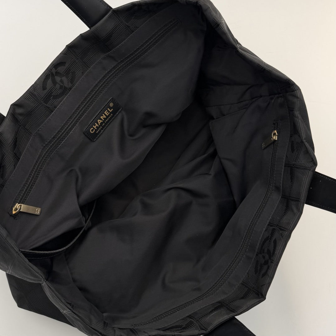 2005 Chanel CC Travel Line Black Tote Bag
