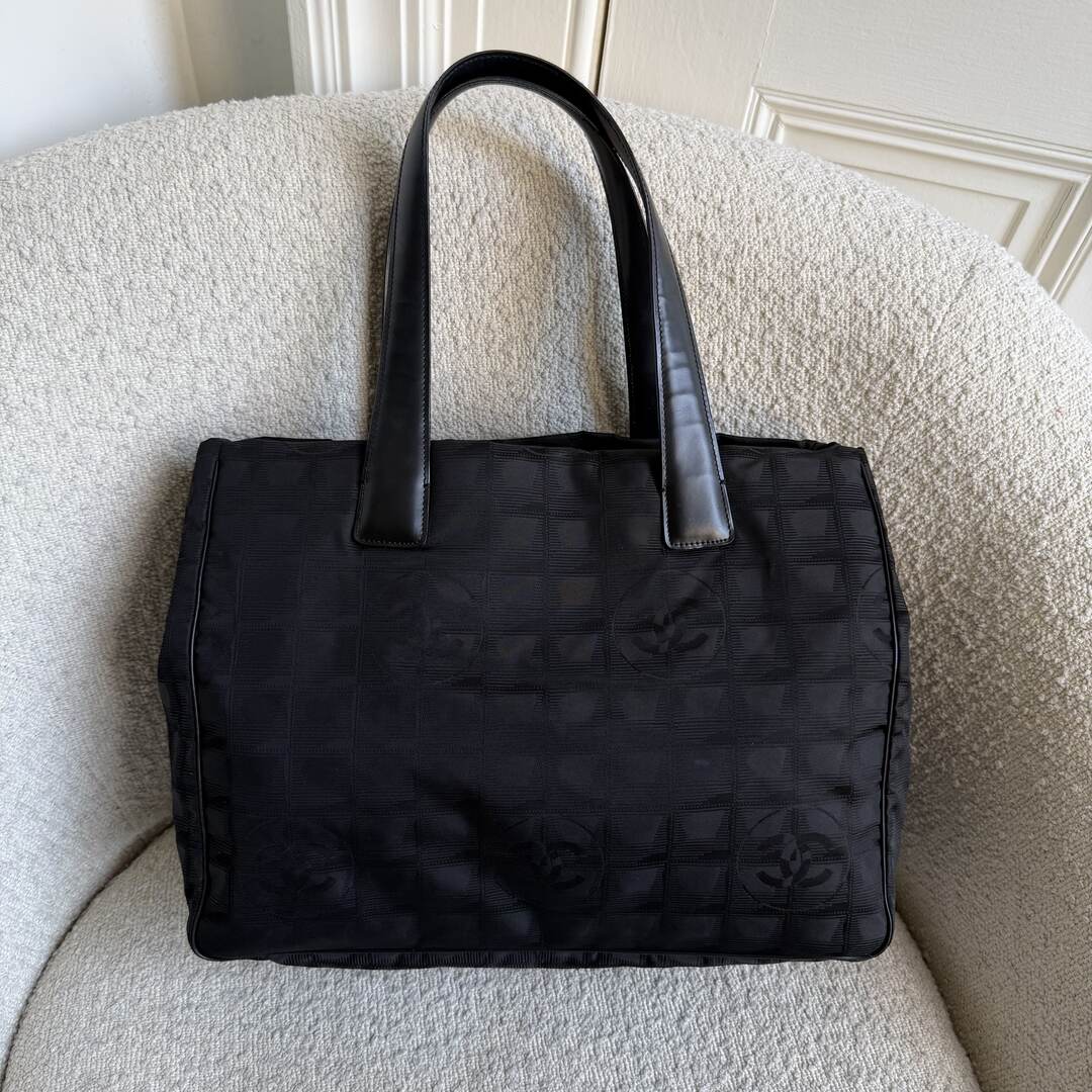 2005 Chanel CC Travel Line Black Tote Bag