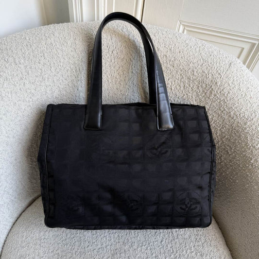 2005 Chanel CC Travel Line Black Tote Bag