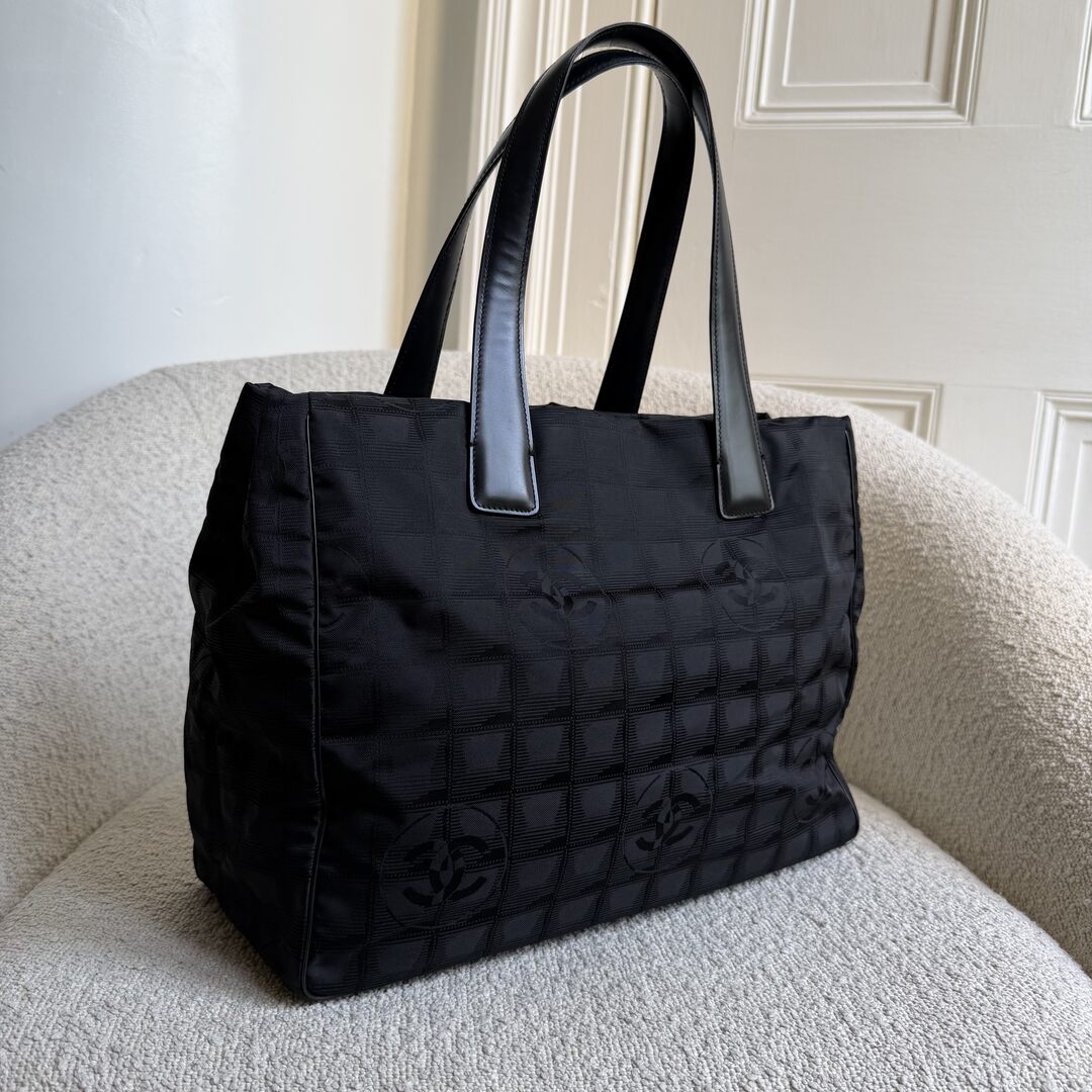 2005 Chanel CC Travel Line Black Tote Bag