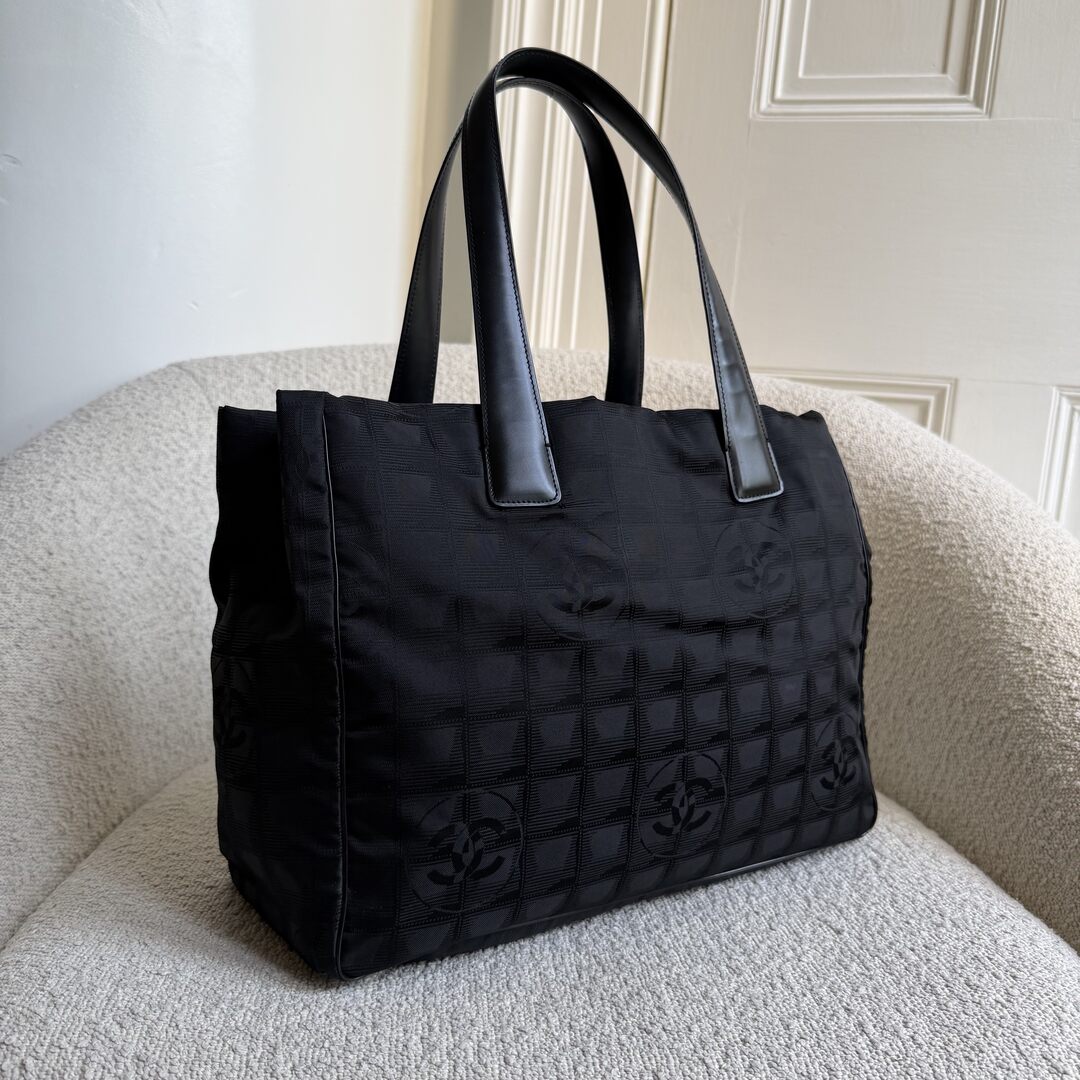 2005 Chanel CC Travel Line Black Tote Bag