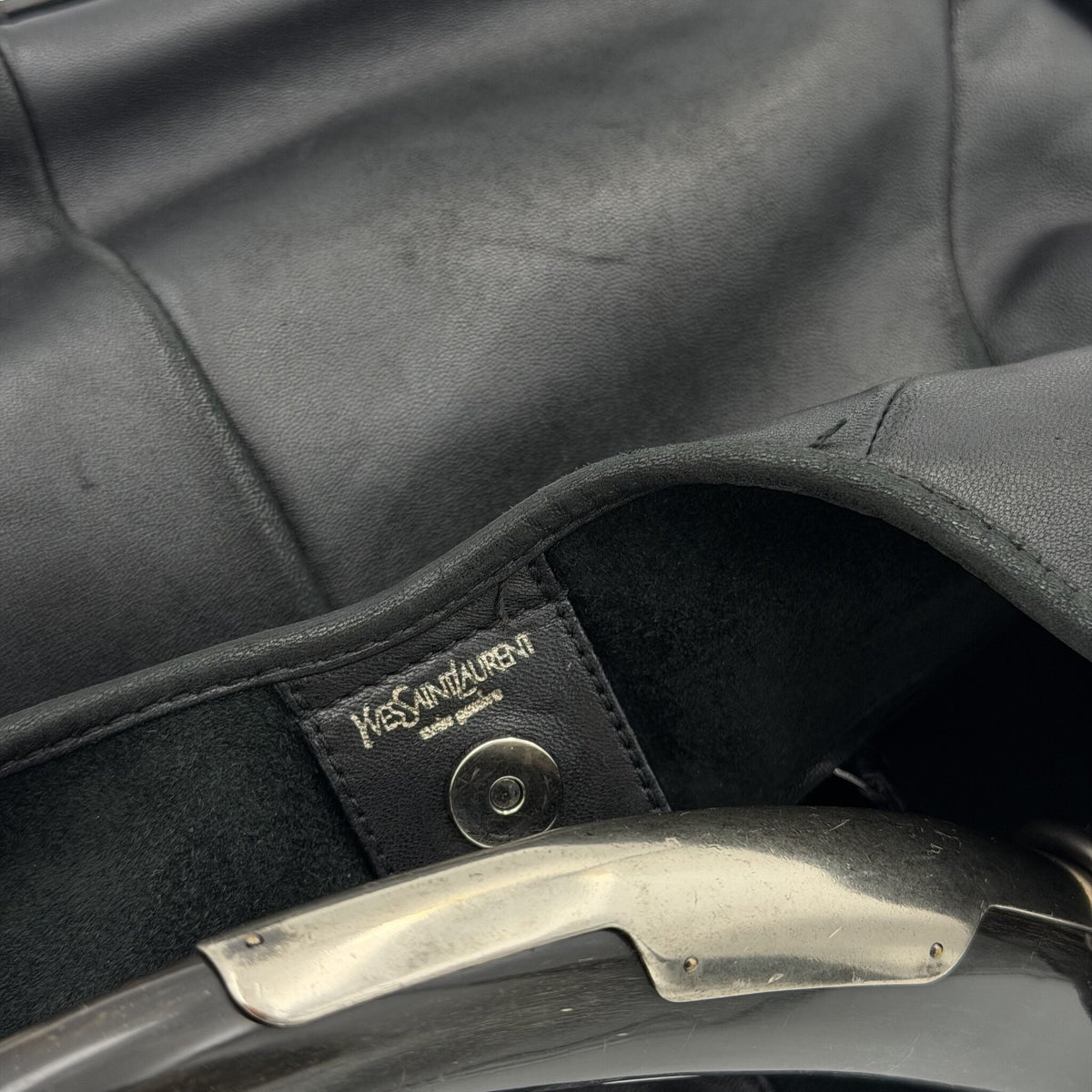 2000s YSL Mombasa Leather Black Shoulder Bag