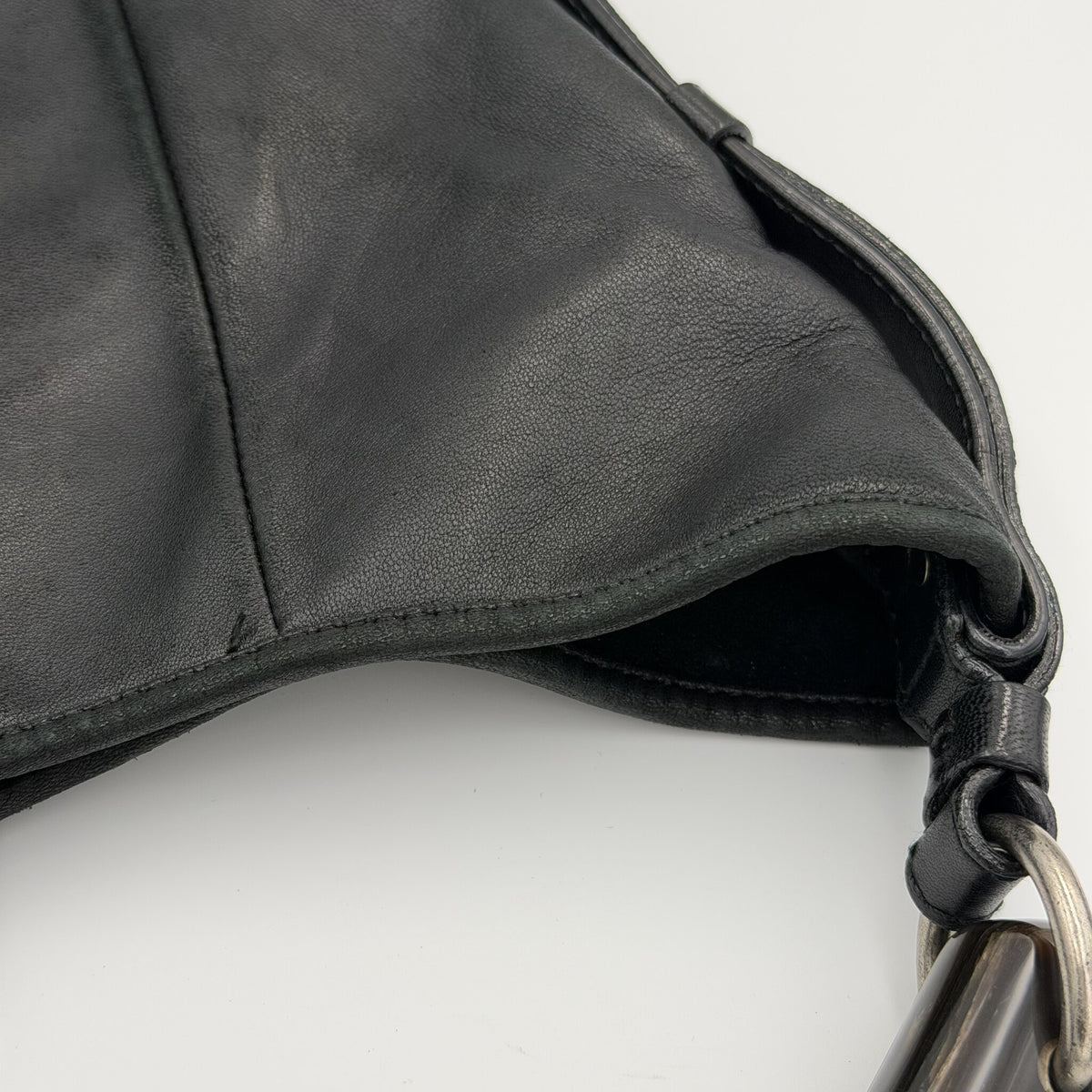 2000s YSL Mombasa Leather Black Shoulder Bag