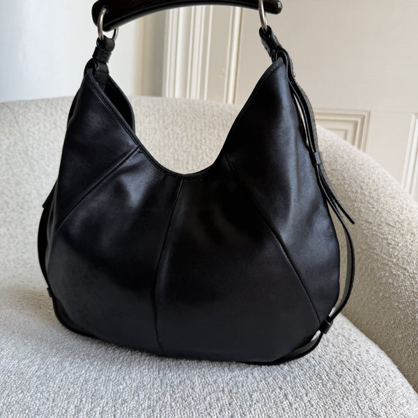 2000s YSL Mombasa Leather Black Shoulder Bag