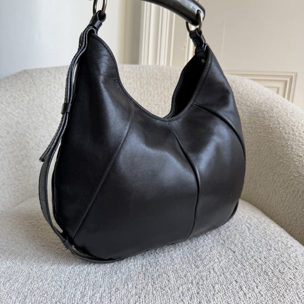 2000s YSL Mombasa Leather Black Shoulder Bag