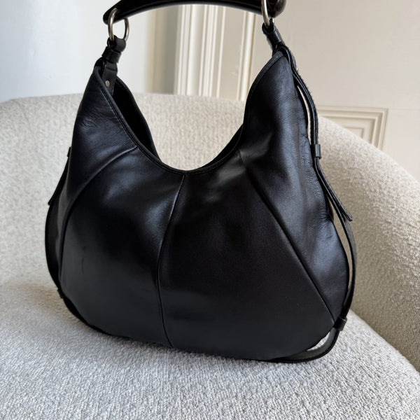 2000s YSL Mombasa Leather Black Shoulder Bag