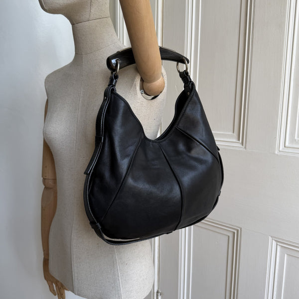 2000s YSL Mombasa Leather Black Shoulder Bag