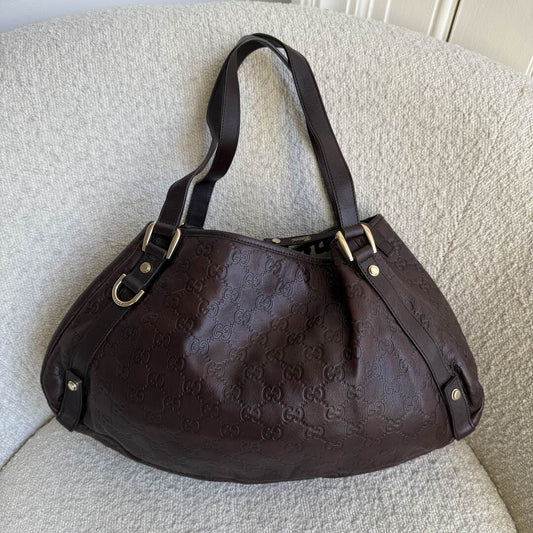 Gucci Guccissima Abbey Leather Brown Tote Bag