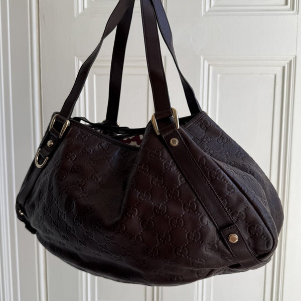 Gucci Guccissima Abbey Leather Brown Tote Bag