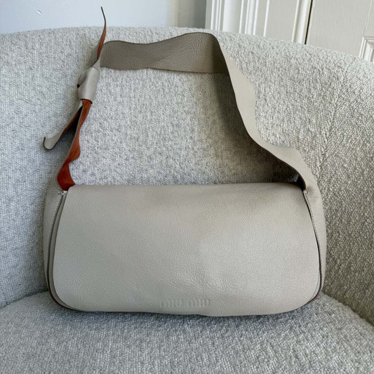 Archive Miu Miu White Leather Shoulder Bag