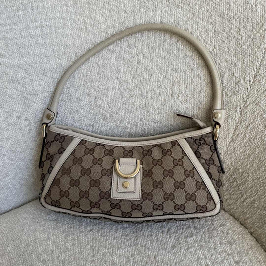 Gucci Mini Abbey D Ring White Shoulder Bag