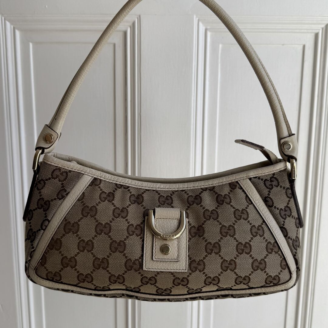 Gucci Mini Abbey D Ring White Shoulder Bag