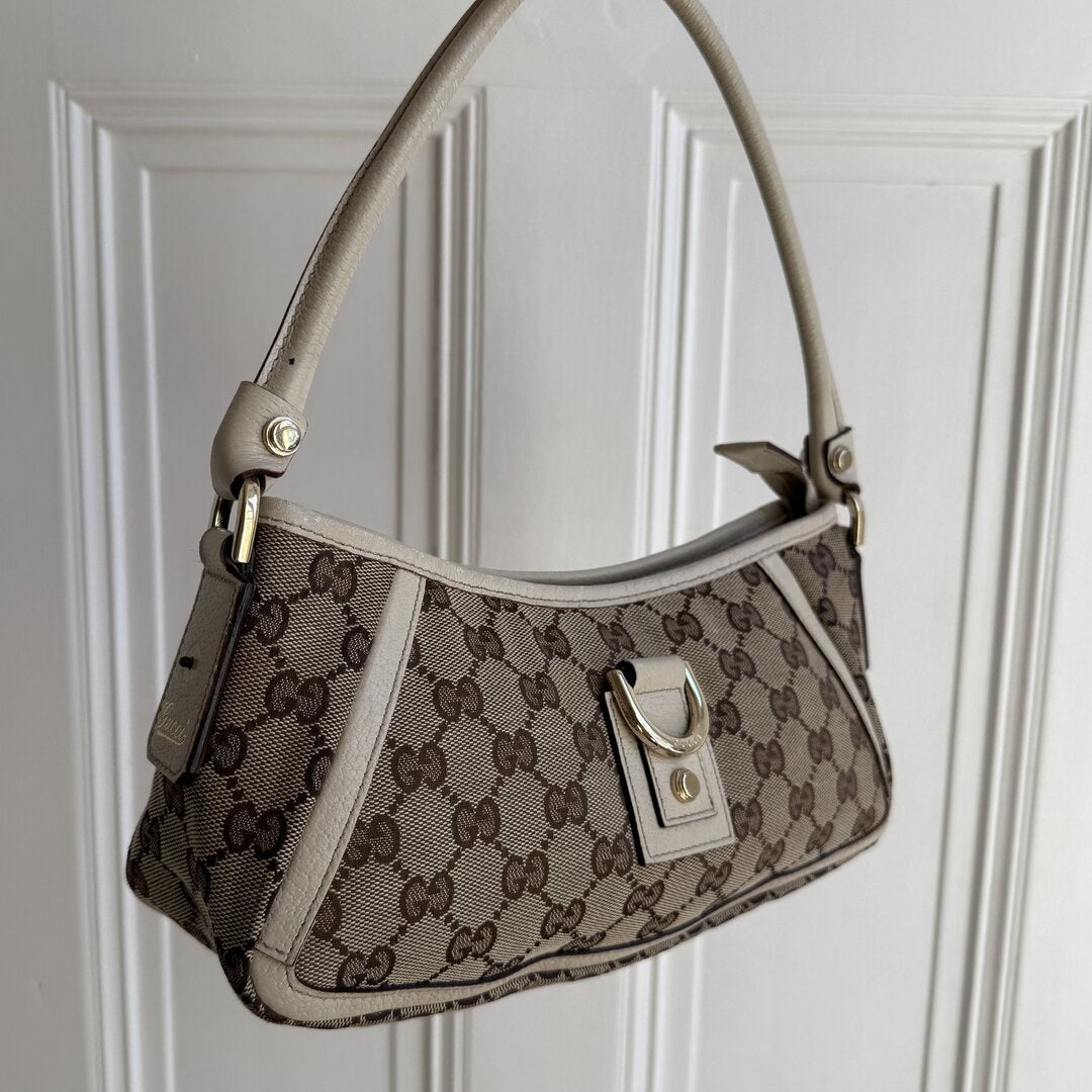 Gucci Mini Abbey D Ring White Shoulder Bag