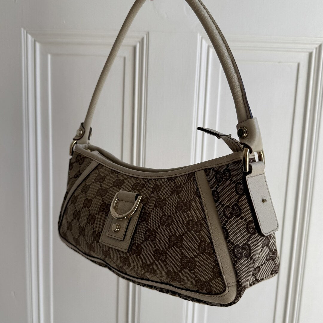 Gucci Mini Abbey D Ring White Shoulder Bag