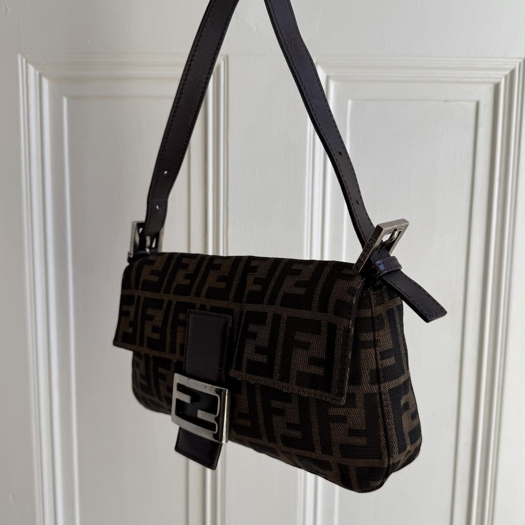 Fendi Mamma Baguette Zucca Shoulder Bag
