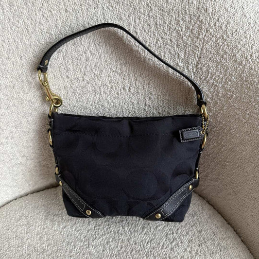 Coach Signature Studded Black Mini Handbag